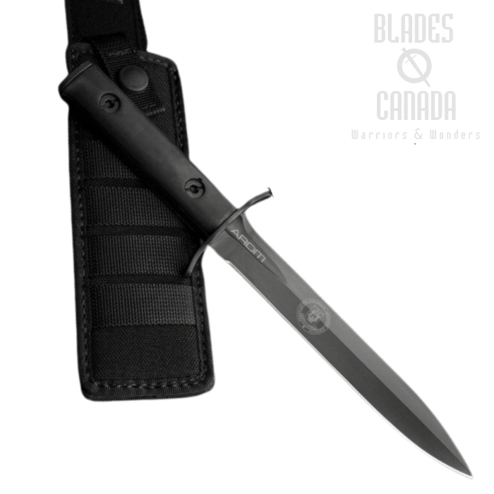Extrema Ratio Arditi Fixed Blade Knife, N690, Black Handle